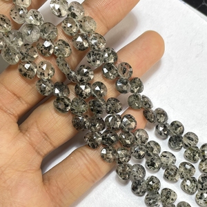 Dot Quartz Faceted Heart Shape Briolette Beads Natural Venta al por mayor Fabricación de joyas - Product Image 5