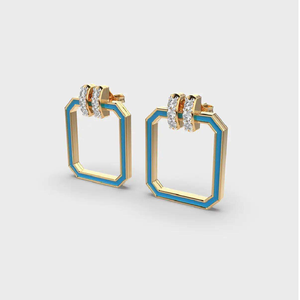 Pendientes de Botón Elegantes y Delicados con Diamantes en Oro/Plata/Oro Rosa para Damas de Honor y Novia |   Regalo de Joyería para Fiesta de Bodas - Product Image 3