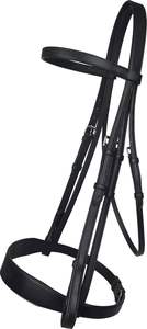 Brida y riendas de caballo: negra, brida de patente de mazorca, brida de caballo de cuero genuino colorida de lujo en la India - Product Image 5