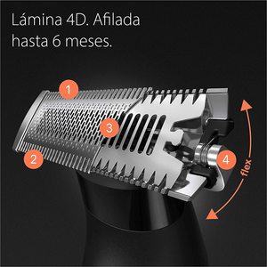 Recortadora de Barba Eléctrica para Hombre con Doble Cuchilla, Función de Seguridad, Cabezal Flexible, Lámina Bidireccional 4D y Lámina de Repuesto para Afeitadora Facial - Product Image 5