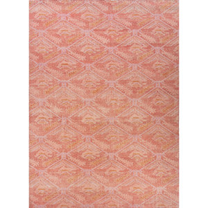 Alfombras Erbe de Lana y Viscosa con Patrón Geométrico de Gran Área, Rojas y Naranjas, Anudadas a Mano, para el Hogar, Pasillo y Habitación - Modelos 3D para Adolescentes - Product Image 1