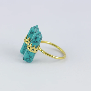 Bague en argent Sterling 925 naturel, belle pierre Turquoise, crayon de créateur, fabrication de bijoux pour femmes, mode - Product Image 2