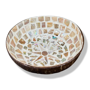 Nouveau design bol de noix de coco naturel vietnamien fait à la main avec coquille incrustée de coquillage écologique de haute qualité - Product Image 1