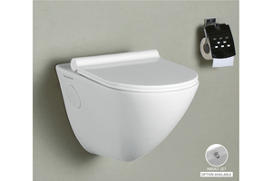 Hiện đại không có vành gốm WC tường treo P Trap nhà vệ sinh với dual-tuôn ra hệ thống thiết bị vệ sinh đa màu sắc tùy chọn một mảnh cấu trúc - Product Image 4