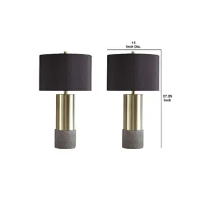 Wholesale modern luxury decorative bedroom LED table lamp with brass and concrete finished luxurious with different colors