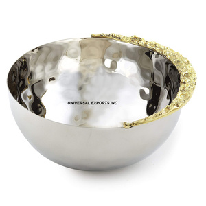 Ensemble de trois coupelles à chocolat noires et dorées, faites à la main, design luxueux, neuves, vente en gros, coupelles à chocolat en métal fantaisie - Product Image 4