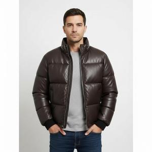 เสื้อแจ็คเก็ตพัฟเฟอร์หนาแบบมีฮู้ด สีน้ำตาล ปิดด้วยซิป กันน้ำ/ลมได้  สไตล์สตรีทแวร์  โลโก้ด้านหน้าแบบสั่งทำได้ - Product Image 2