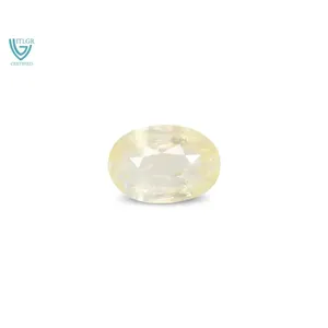 NOVAMART Fine 4.26 Carat Natural Yellow Sapphire (<b>Pukhraj</b>)-Faceted Emerald Cut Loose <b>Stone</b> Gem Wholesale Export - Product Image 1