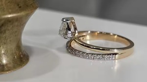 แหวนหมั้นทอง14K และแหวนแต่งงาน1.00CT VS1แหวนเพชรรูปหัวใจสำหรับปลูกในห้องปฏิบัติการของขวัญครบรอบปีที่สมบูรณ์แบบสำหรับเธอ - Product Image 6