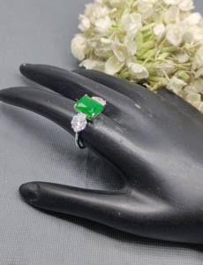 Women's Classic Brass Rhodium Plated Geometric Zircon <b>Finger</b> <b>Ring</b> Sku-5970 E4 - Product Image 4