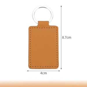 Porte-clés avec logo personnalisé en cuir Pu rectangulaire graver au laser blanc sac multifonctionnel porte-clés de voiture porte-clés personnalisés - Product Image 5