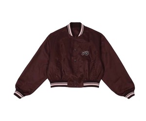 แจ็กเก็ตบอมเบอร์ผ้าซาตินสำหรับผู้หญิงแจ็กเก็ตผ้าซาตินมีโลโก้ขนาดพิเศษ - Product Image 6