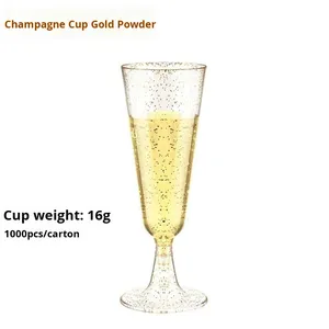 Vente en gros de gobelets en plastique PS transparents jetables de 150 ml, modernes, pour mariages et fêtes, inspirés du verre à champagne - Product Image 5