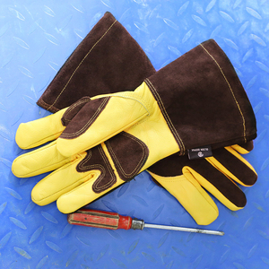 Guantes de soldadura Tig Argon de alta calidad, guantes de seguridad anticorte de cuero de vaca con forro de algodón, protección de manos de grado alimenticio para el trabajo - Product Image 4