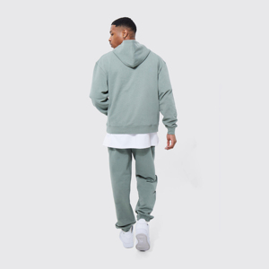 Sudadera con capucha y pantalones de chándal con logotipo personalizado de 500 GSM 100% algodón en blanco - Product Image 2