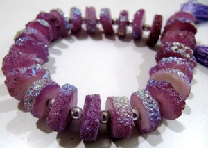 Cuentas de disco de cuarzo Solar púrpura de diseñador, hebra de 15-20mm, piedras mágicas de tierra mística rica de 8 pulgadas para la fabricación de joyas - Product Image 5