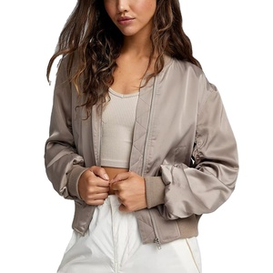 Chaqueta Bomber de Invierno 2025 de Manga Larga para Mujer, Talla Adulto, Cálida, Resistente al Viento, Venta Caliente, Chaqueta Bomber Personalizada para Mujer, Servicio de Diseño OEM - Product Image 1
