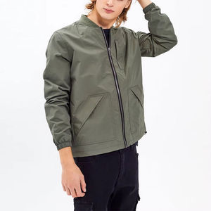 Blouson aviateur coupe ajustée de qualité supérieure pour hommes, fabriqué sur mesure avec col montant, hiver, toile confortable et respirante, teint en toile - Product Image 1
