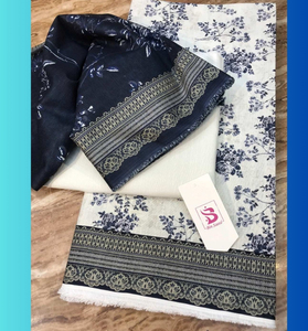 Ssumaira <b>Presents</b> Original BINSAEED Women's <b>Pakistan</b> Khaddar Salwar Kameez Unstitched 3PC Set Shirt Digital Printed Dupatta Dyed - Product Image 5