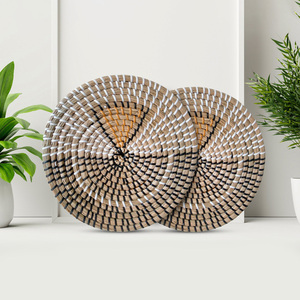 Straw sea grass wall hanging luxury design home decor seagrass basket <b>for</b> walls <b>display</b> art - Product Image 1