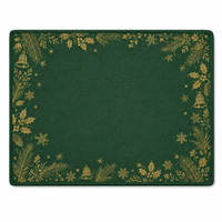 PWSAP Lot de 12 sets de dessous de plat rectangulaires en PVC pour Noël, motifs rennes, élan, sapin de Noël rouge, flocons de neige, lavables et résistants à la chaleur