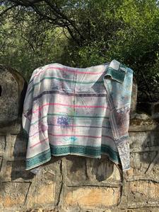 Handmade Vintage Kantha Cotton Reversible <b>Quilt</b> Traditional Indian Bedspread <b>Throw</b> - Product Image 5