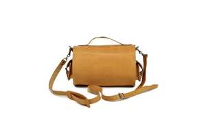 Bolso de hombro cilíndrico vintage ligero de cuero genuino con cierre de cremallera para mujer viaje y uso diario - Product Image 2