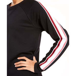 Felpa con Cappuccio Ideology da Donna in Spugna Francese a Righe, Traspirante, Nera, con Ricami Tecnici, Disponibile in Taglia XS - Product Image 3