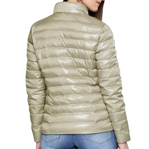 Best Selling Fashion <b>Women</b> Bubble <b>Crop</b> <b>Puffer</b> <b>Jacket</b> Design Long Sleeve Winter Coat OEM Custom Branding Available - Product Image 3