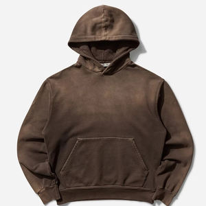 Sweat à capuche unisexe zippé de haute qualité 2025, coupe décontractée ample, 100 % coton, streetwear, couleur unie, molleton délavé par le soleil, automne-hiver - Product Image 1