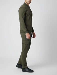 <b>Men</b> Plus Size Custom Breathable Olive <b>Green</b> Comfort Fit Cargo Tracksuits OEM Winter Running Training Casual100%Cotton Sweat <b>Suit</b> - Product Image 4