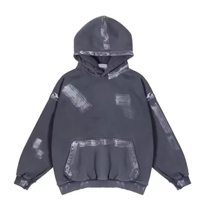 Nouveau sweat à capuche vintage à coupe classique, personnalisé, 100% coton molletonné, streetwear, écologique, hiver, taille XL, effet vieilli - Product Image 5