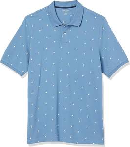 เสื้อโปโลสำหรับผู้ชายดีไซน์โลโก้ระบายอากาศได้ดีปักลายสีพื้นขนาดพิเศษ - Product Image 1