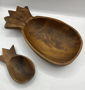 Wood Serving Bowl <b>Pineapple</b> Design Tableware Food Safe Wood Design Serving Bowl Restaurants Serving Use - Product Image 2