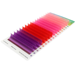 Pestañas de volumen de colores, extensiones de pestañas de seda de colores personalizadas, clásicas C CC D DD, embalaje de pestañas al por mayor - Product Image 4