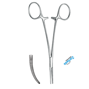 คีมหลอดเลือดแดงสแตนเลสแบบโค้ง1X2ฟันเครื่องมือผ่าตัด6นิ้ว - Product Image 3