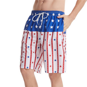 Pantalones cortos informales de verano 2025 para hombre, tendencia con estampado de bandera americana, estilo callejero ecológico - Product Image 2