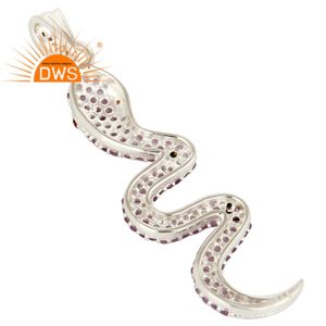 Último diseño 925 plata esterlina amatista natural y granate colgante de piedras preciosas joyería personalizada para mujer regalo para ella - Product Image 3