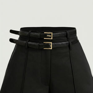 กางเกงขาสั้นผ้าขนสัตว์เอวสูง ระบายอากาศ สำหรับผู้หญิง ปี 2026 - กางเกงขาสั้นทรงขากว้าง สไตล์หรูหรา สำหรับฤดูหนาว พร้อมขอบเอวยางยืด - เหมาะสำหรับใส่ทำงาน - Product Image 4