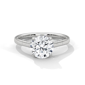 Elegante anillo de bodas de plata de ley 925 con corte de Rosa solitario VVS claridad Original Moissanite diamante joyería de tamaño personalizado - Product Image 2