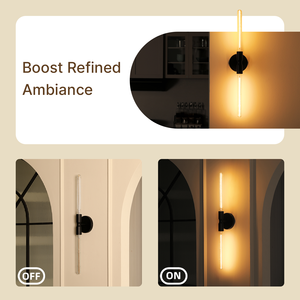 Applique murale tubulaire LED <span class=keywords><strong>de</strong></span> luxe moderne noir mat <span class=keywords><strong>de</strong></span> haute qualité, avec corps en verre et bras long personnalisé, pour villa et chambre à coucher - Product Image 3