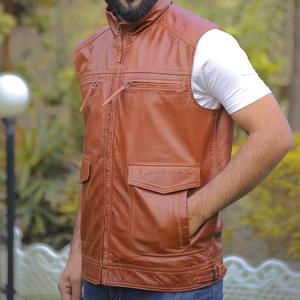 Veste en cuir de haute qualité pour hommes Top Design 100% avec doublure en couette col montant manches complètes-personnalisable pour la saison d'hiver - Product Image 2