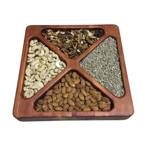 Plateau de service en bois naturel de qualité supérieure, motif floral et solide fabriqué à la main pour fruits secs, noix, fournitures de restaurant - Product Image 2