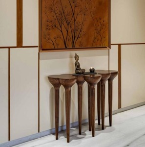 2025 nuevo modelo personalizable de madera maciza mesa de centro TV gabinete conjunto piezas entrelazadas para el hogar sala de estar movible templado - Product Image 2