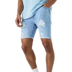 Distressed Custom Plain Cotton Stretchable Material Fashion Wear <b>Slim</b> <b>Fit</b> High Quality Jeans Wholesale <b>Men's</b> <b>Short</b> - Product Image 6