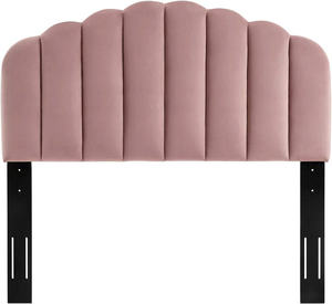 Tête de lit en velours de luxe TRIHO-HB-066, tête de lit capitonnée moderne à canaux, mobilier de chambre chic - Product Image 3