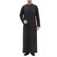 Jubba de haute qualité pour homme, robe longue à manches longues, coton, thobe, robe musulmane confortable, style du Moyen-Orient - Product Image 6