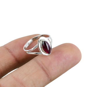 Anillo clásico hecho a mano granate cabujón piedra preciosa 925 anillo de plata esterlina anillo de granate de moda con 925 joyería fina de plata estampada - Product Image 1