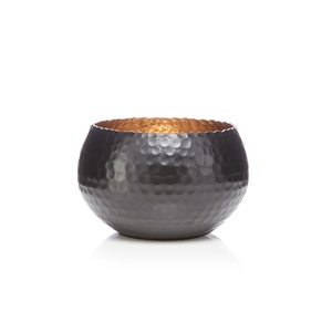 Top Selling Metal Black <b>Hammered</b> Candle Jar in Round Shape for Home & Christmas Table Decoration Iron Candle Jar - Product Image 1