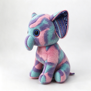 Unique plush elephant plush, <b>stuffed</b> elephant, big eye plush, swirl plush, colorful plush, animal plush <b>toy</b> - Product Image 2